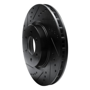 Dodge Viper Brake Rotor (1) - Front Left - R1 Concepts - Drilled & Slotted - Black - `92-`02